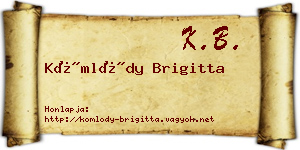 Kömlődy Brigitta névjegykártya